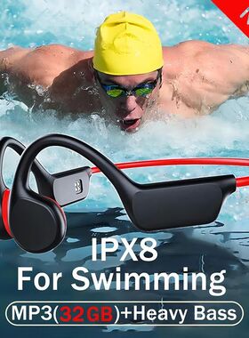 True Bone Conduction Headset IPX8 32GB Bluetooth 5.3 Wireles