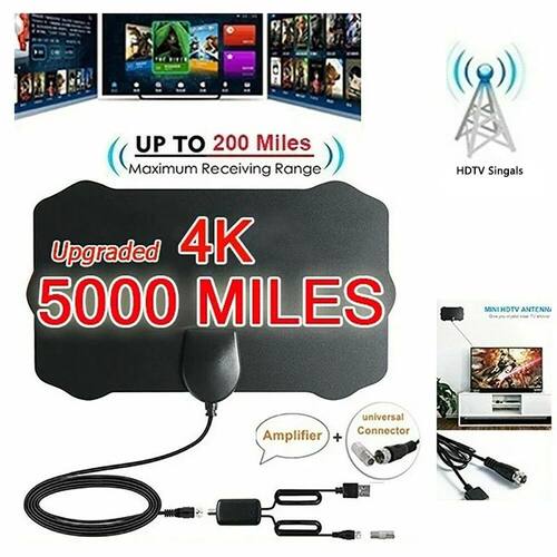 4K Digital High Gain HD TV DTV Box Digital TV Antenna 500 Mi