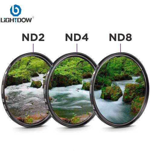 Lightdow  3 in 1 Lens Filter Kit Set ND2 ND4 ND8 49mm 52mm 5