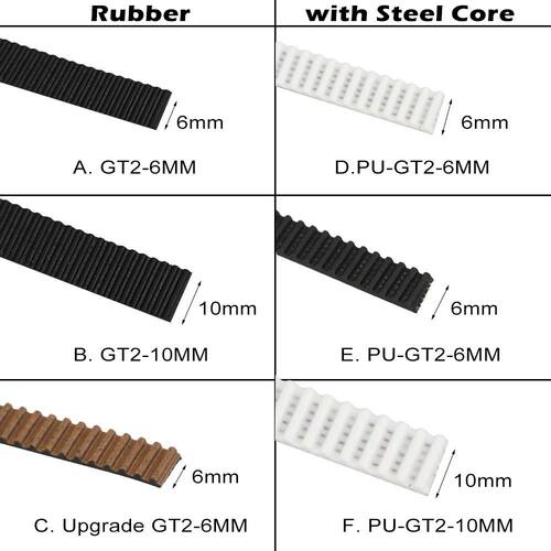Rubber / PU with Steel Core Gt2 Belt GT2 Timing Belt 6mm / 1