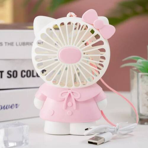 USB handheld rechargeable Hello Kitty mini fan student porta