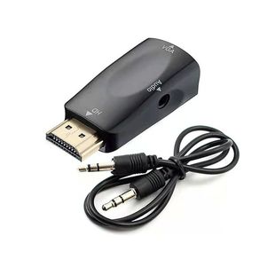 HD 1080P Male to Female Adapter 3.5mm Jack Audio HDMI-compat