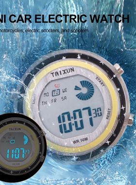 Motorcycle Digital Clock Waterproof Motorbike Stick-on Dashb