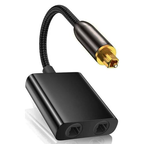 Optical Fiber Cable Splitter 2 In 1 Toslink Converter For HD