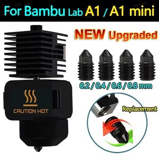 For Bambu Lab A1 mini Hotend Kit 0.2/0.4/0.6/0.8MM Nozzle Ha