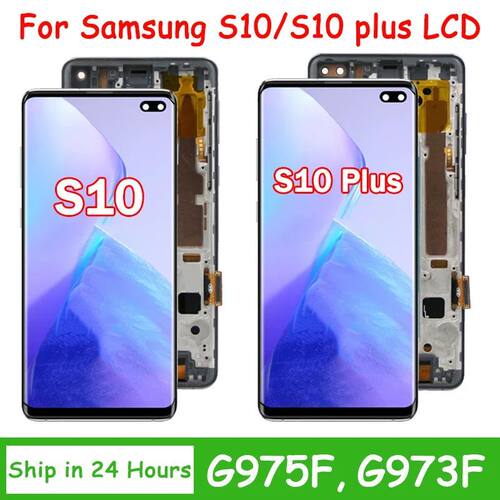 TFT Quality with Frame for Samsung S10 Plus S10+ G975F Lcd D