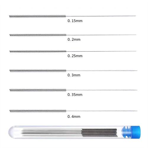 10pcs Stainless Steel Nozzle Cleaning Needles Tool 0.15mm 0.
