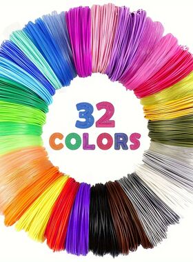 32 Colors 3D Pen Filament 1.75mm PLA, Each Color 10Feet(3m),