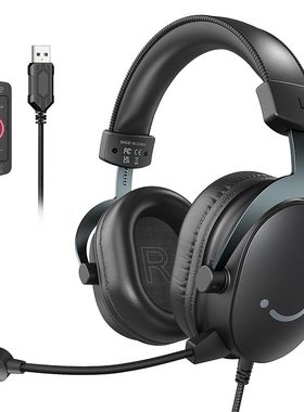 FIFINE Headset,3.5 mm jack&USB Headphone with 7.1 Surround S