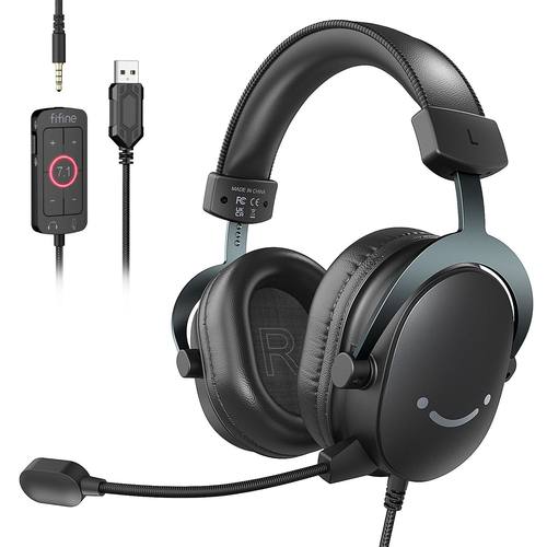 FIFINE Headset,3.5 mm jack&USB Headphone with 7.1 Surround S