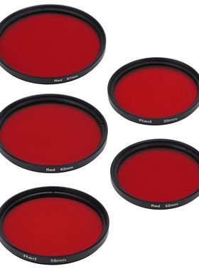 52/55/58/62/67mm Threaded Camera Lens Filter Full Red Color