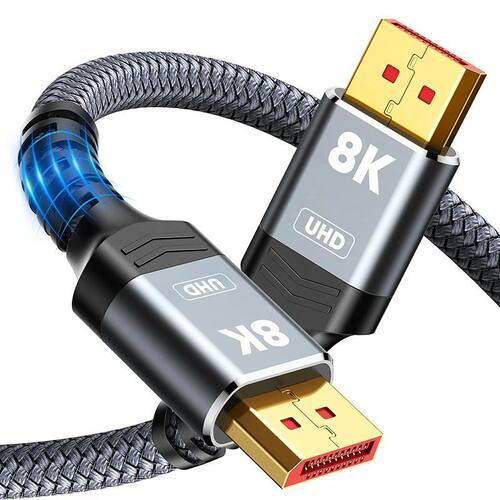 DisplayPort Cable 8K DP 1.4 Cable Male to Male 4K@144Hz Brai