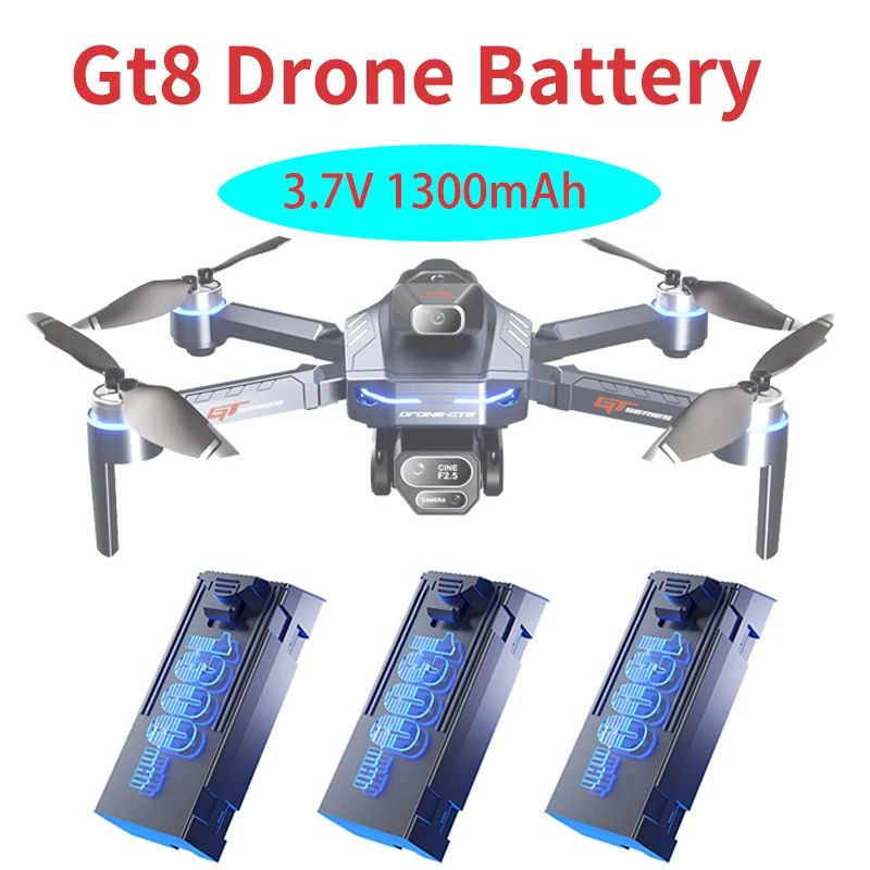 Original 3.7V 1300mAh GT8 Drone Battery Screen 4K Profession