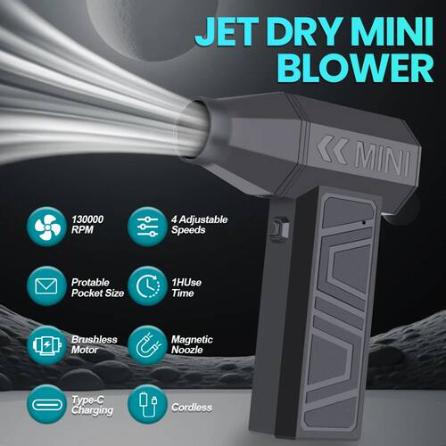 Turbo Fan Electric Air Duster Portable 130000RPM Cleaning Je