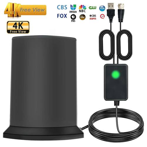 Indoor TV antenna 50-100 miles with amplifier signal intensi