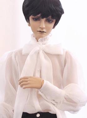 BJD娃衣SD娃衣 1/4/3 白色雪纺衬衫 男装 蝴蝶结 尺寸可定制 套装