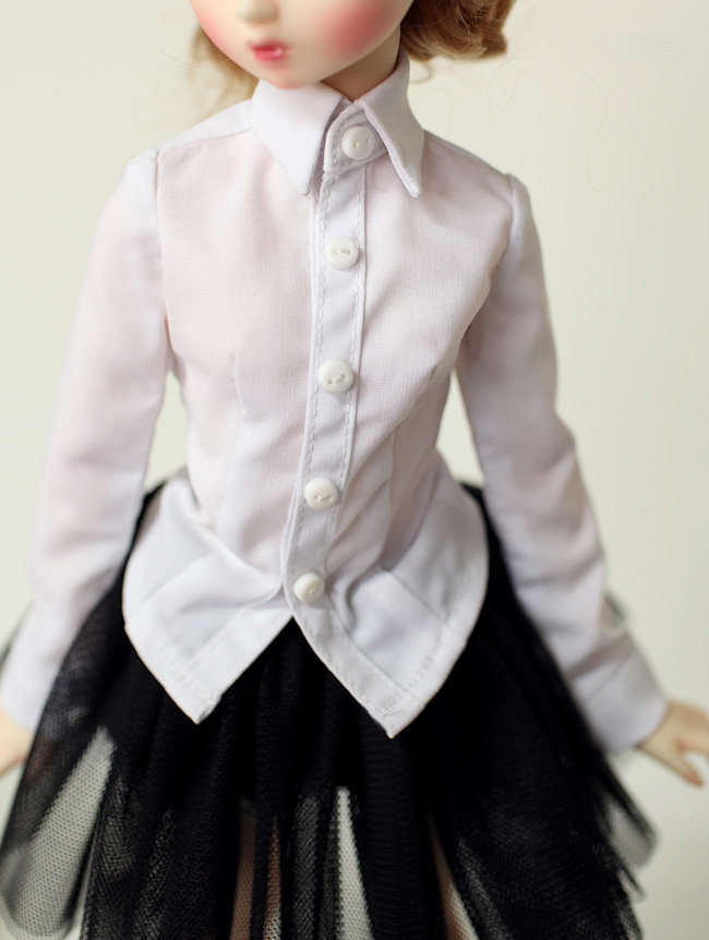 bjd/sd娃衣 白色衬衫+黑色纱纱裙 女装 尺寸可定做 不单拍