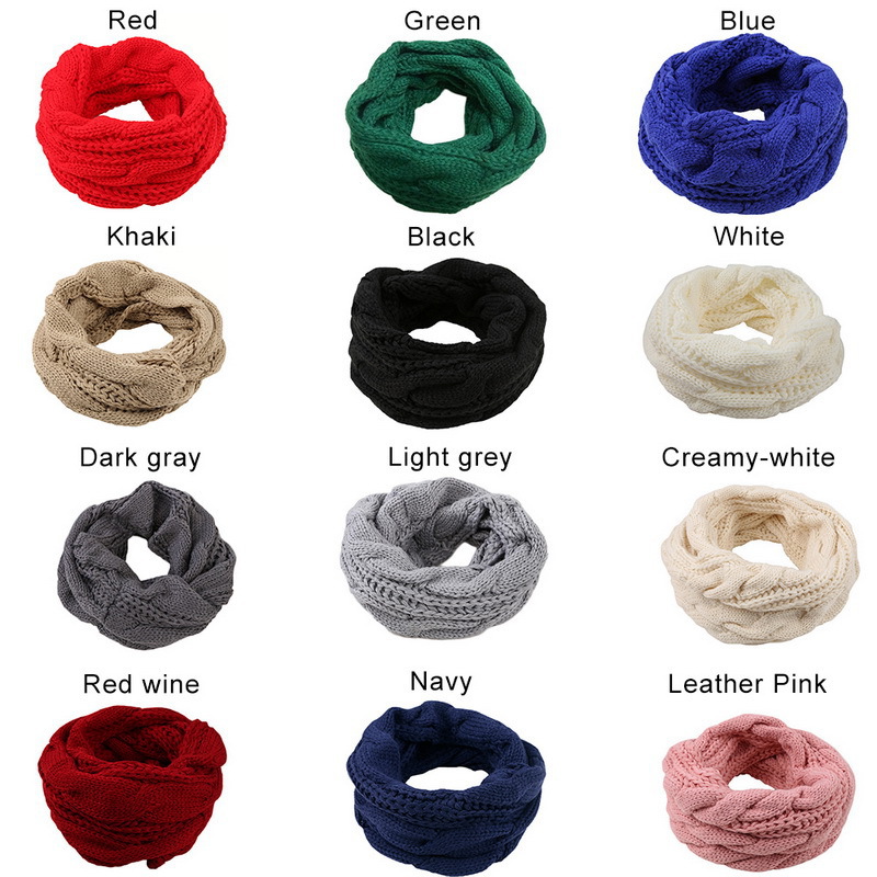 Womens Thick Ribbed Knit Winter Infinity Circle Loop Scarf