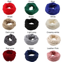 Womens Thick Ribbed Knit Winter Infinity Circle Loop Scarf