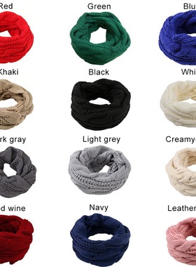 Womens Thick Ribbed Knit Winter Infinity Circle Loop Scarf