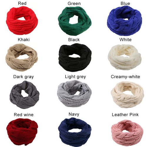 Womens Thick Ribbed Knit Winter Infinity Circle Loop Scarf