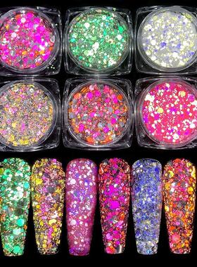 Nail Art Gliiter Holographic Flakes Diamonds Nail Powder甲酚