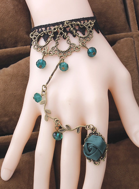 Flower Rattan Crystal Lolita Lace Bracelet花藤玫瑰花手链戒指