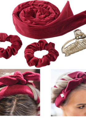 Hair Curler Silk Ribbon Heatless Curling Rod Head Band卷发器