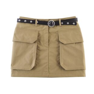 WMXZ春季 高腰配腰带口袋饰工装 迷你半身裙女3046 086 3046086新款