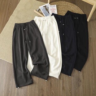 女 抽绳可收脚纯色运动舒适百搭直筒休闲卫裤 WMXZ春季 2026新款
