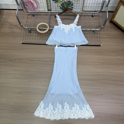 WMXZ新款半身裙8741102度假风蕾丝花边仙气轻薄吊带背心女8741103