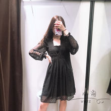 百搭连衣裙 气质性感V领长袖 欧美时尚 显瘦经典 2019秋季 WMXZ 新款