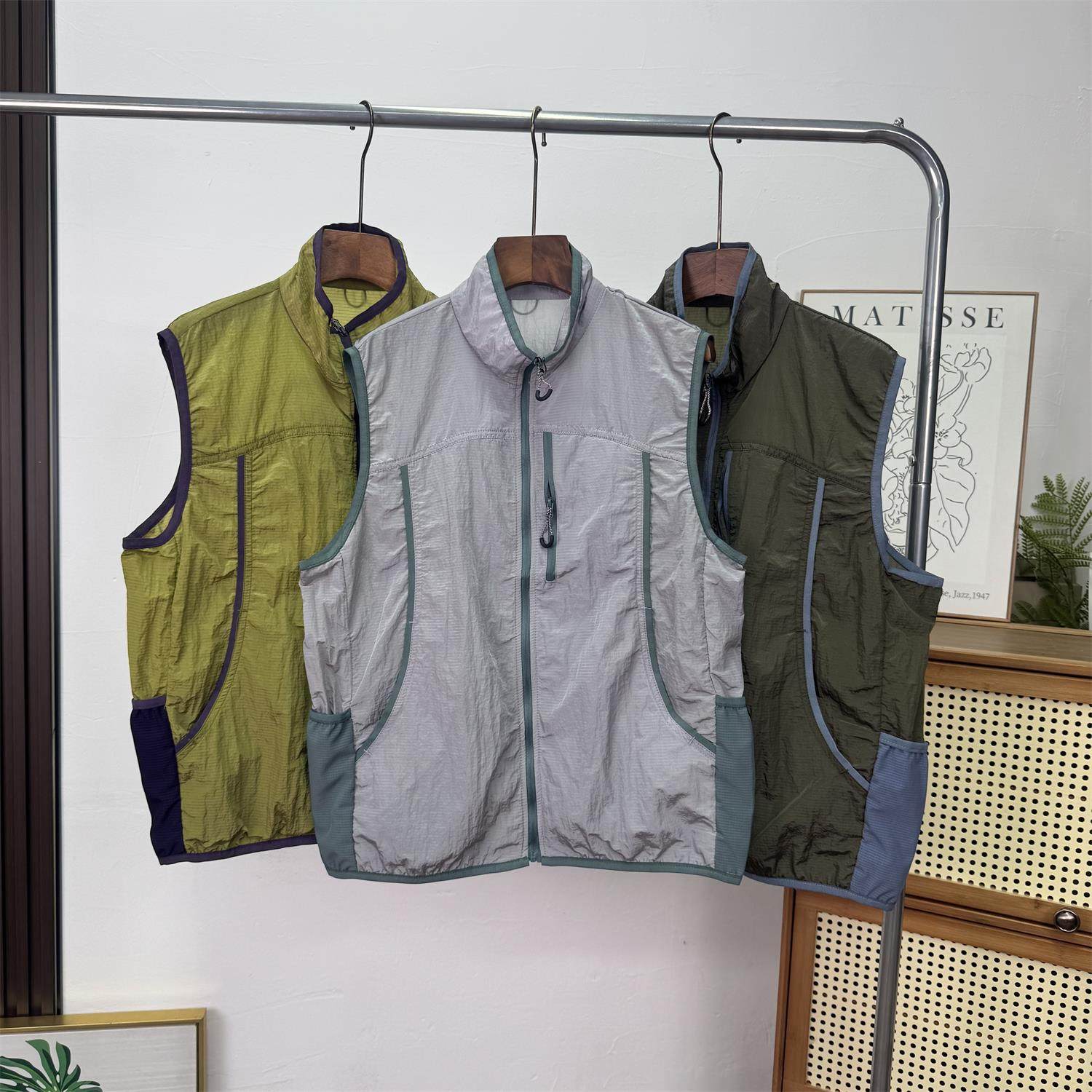 WMXZ夏季2025新款城市户外男女徒步透气轻量化立领拼接马甲,男装,常规马甲,淘宝优惠券,粉丝福利购,淘宝优惠卷