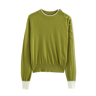 拼接针织衫 WMXZ春季 3920135新款 圆领肩部排扣饰圆领长袖 135 3920