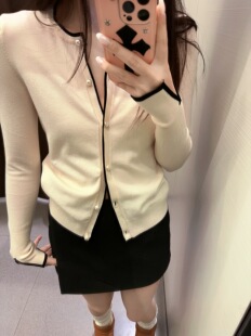 春季 外套女 新款 珍珠纽扣饰针织打底衫 0506106 时尚 WMXZ自制女装