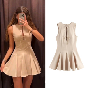 饰宽摆短款 WMXZ春季 4661316新款 圆领蝴蝶结装 316 迷笛连衣裙4661