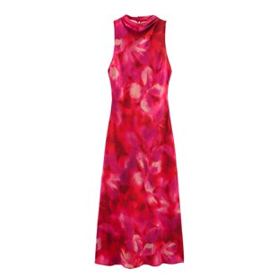 圆领丝缎质感印花迷笛连衣裙女2978 228 2978228新款 WMXZ春季