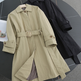 法式 WMXZ春季 2025新款 女装 外套474896 复古宽松单排扣风衣中长款