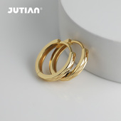 JUTIAN高级感纯银耳扣爆闪耳环精致轻奢度假风小众ins耳饰女礼物