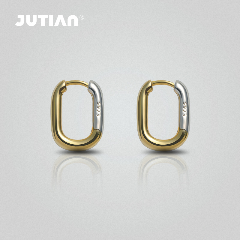 JUTIAN纯银冷淡风耳钉2025年新款