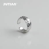 JUTIAN 纯银无耳洞耳骨夹耳环小众设计感爆闪碎碎冰轻奢气质耳饰