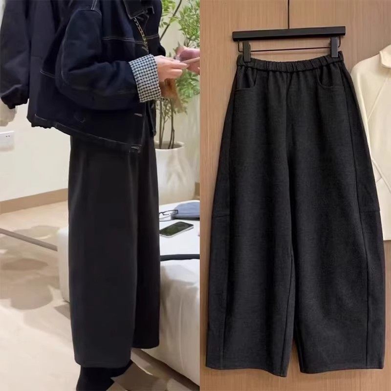 清仓捡漏欧货加绒加厚休闲裤女秋冬梨形身材小个子宽松九分奶奶裤,女装/女士精品,大码裤装,淘宝优惠券,粉丝福利购,淘宝优惠卷