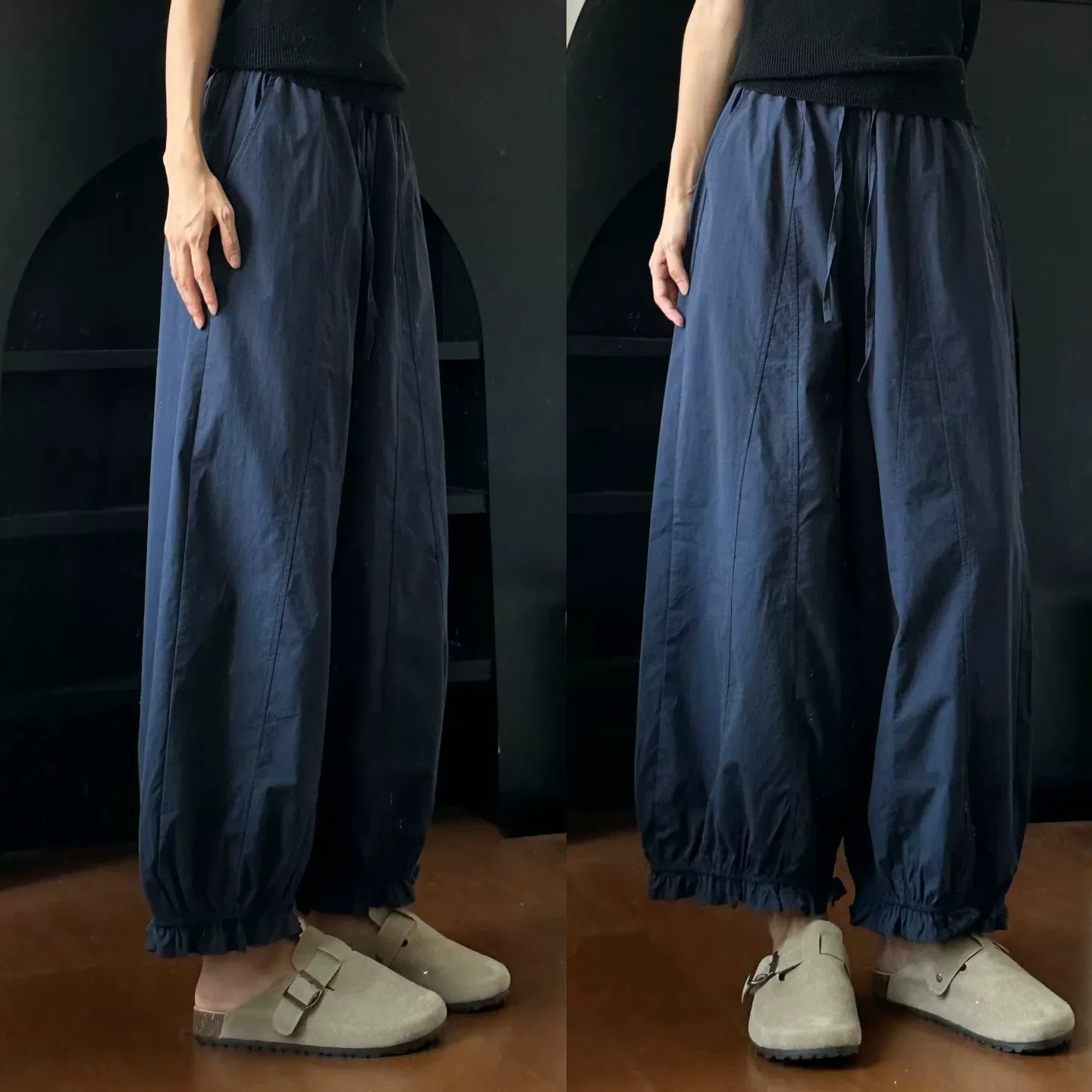 宽松灯笼裤女小个子夏季九分裤子