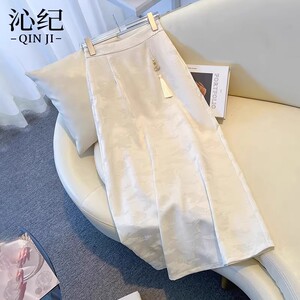 新中式国风提花缎面半身裙女春夏
