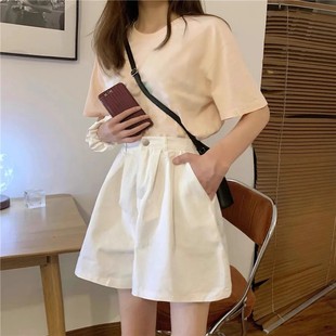 高腰显瘦宽松百搭a字阔腿短裤 清仓捡漏 韩版 小个子休闲裤 子 女夏季