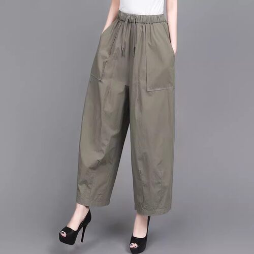 阔腿裤女夏季薄款垂感九分休闲裤