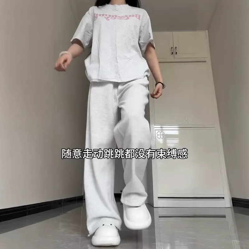 运动裤女春秋季小个子休闲阔腿裤