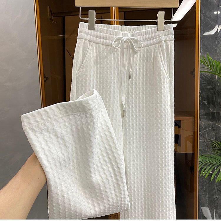 雪尼尔阔腿裤女秋冬季直简休闲裤