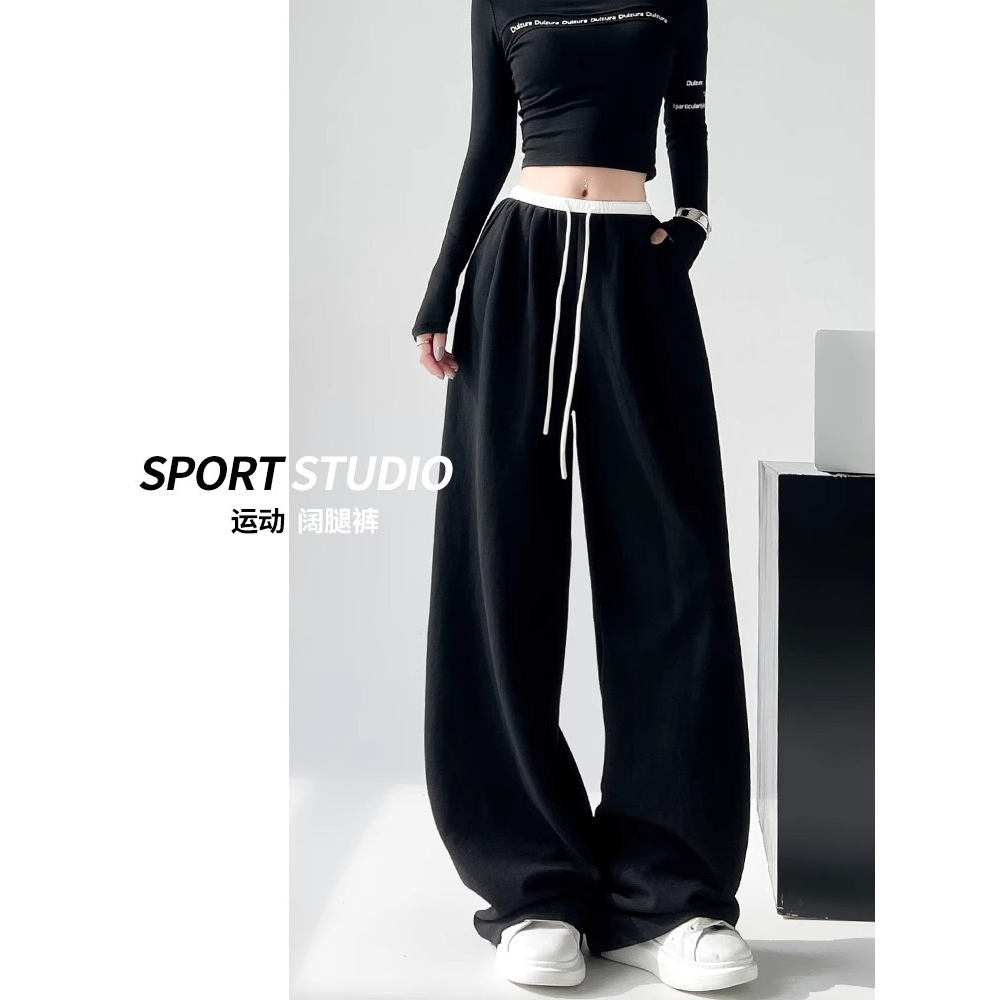 清仓捡漏黑色美式运动裤女春秋夏