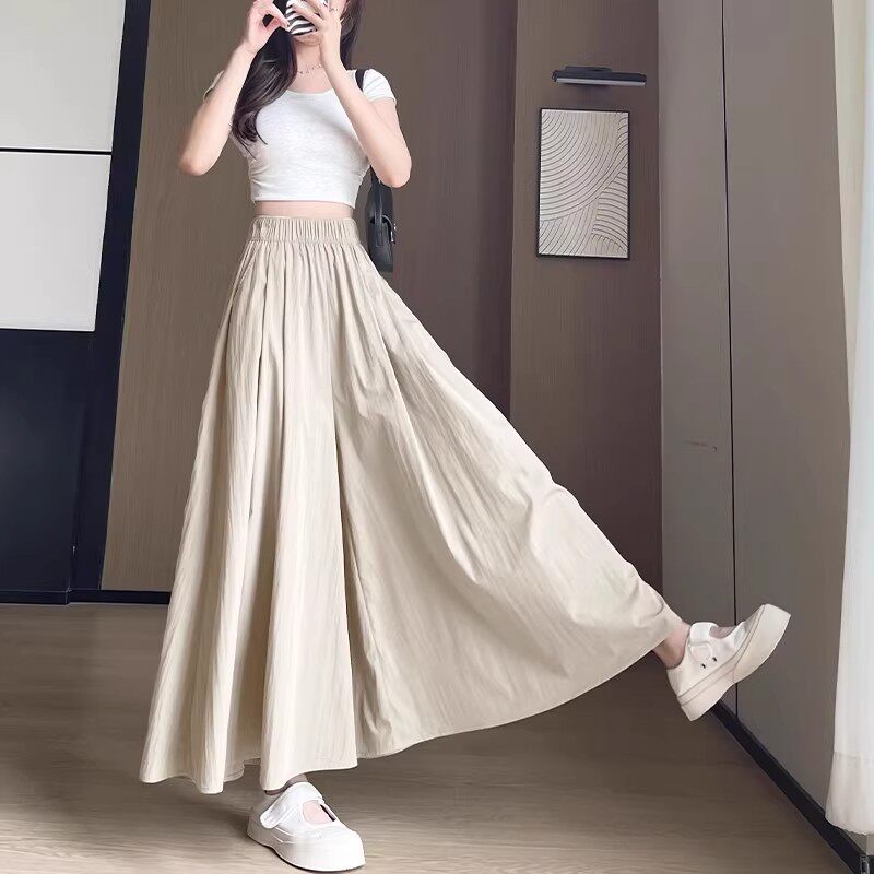 清仓捡漏~山本裙裤女夏季薄款高腰a字半身裙小个子垂感冰丝阔腿裤